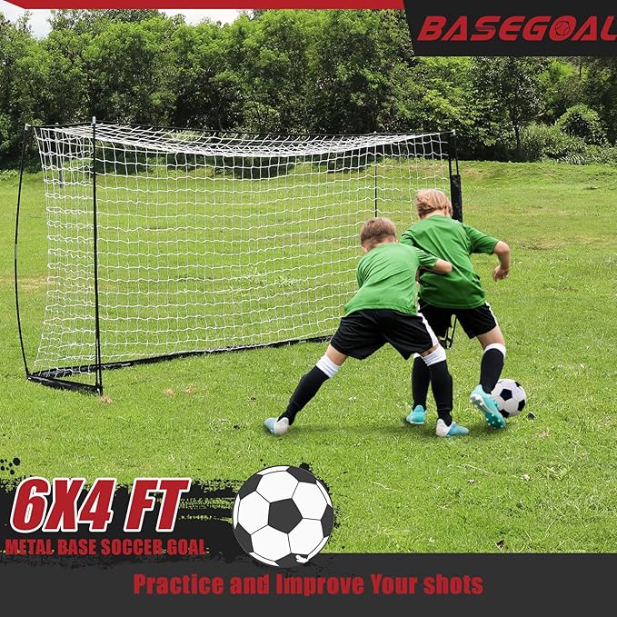 Soccer Goal,Soccer Net,Soccer Goals for Backyard,with Bow Frame,Collapsible Metal Base and Agility Ladder