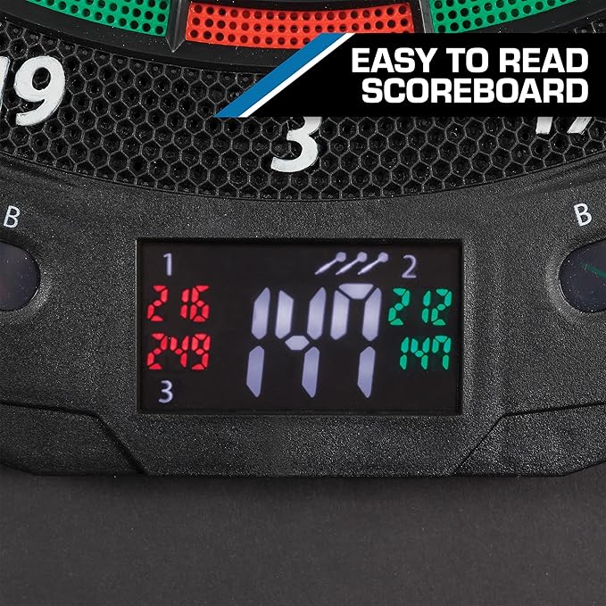 EastPoint Sports Electronic Soft-Tip Dartboard with Electronic LED Cricket Scoring and Over 30 Game Modes Includes 12 Soft Tip Darts and 100 Replacement Tips - Great for Game Room,Basement,Garage