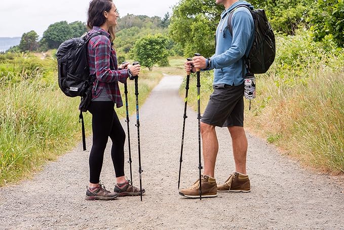 Cascade Mountain Tech Trekking Poles - Carbon Fiber Walking or Hiking Sticks with Quick Adjustable Locks