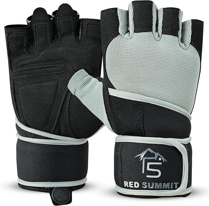 Weight Lifting Gym Gloves for Men & Women, Workout Exercise Gloves with Wrist Support & Anti-Slip Palm for Hanging, Rowing, Pullups, Bodybuilding, Powerlifting & Calisthenics