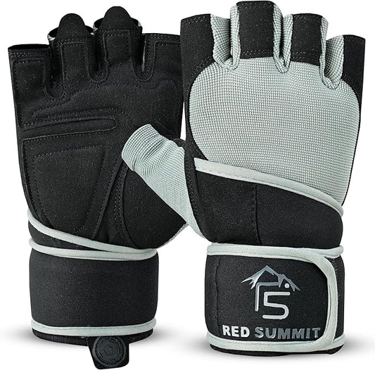 Weight Lifting Gym Gloves for Men & Women, Workout Exercise Gloves with Wrist Support & Anti-Slip Palm for Hanging, Rowing, Pullups, Bodybuilding, Powerlifting & Calisthenics