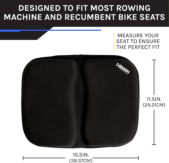 Bike Seat Cushion for Recumbent Bike - Pad Gel Exercise Bike Seat Cover for Recumbent Bike Seat, Stationary Spin Bicycle Seat, Women and Men, 39.37 x 29.21 cm