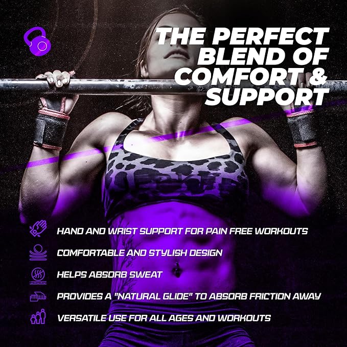 JerkFit WODies Gymnastics & Weightlifting Grips with Wrist Wraps – 3 Hole Versatile Gym Gloves for Pull Ups, Gym Training & Cross Training – Hand Grips Palm Protector for Men & Women