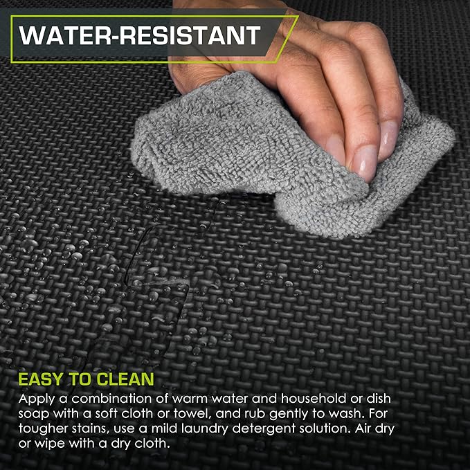 ProsourceFit Extra Thick Puzzle Exercise Mat , EVA Foam Interlocking Tiles for Protective, Cushioned Workout Flooring for Home and Gym Equipment, Black - 3/4 inch - 24 Sq Ft - 6 Tiles