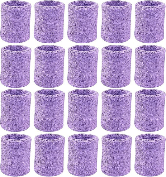 10 Pairs Sports Wristbands, Wrist Sweatbands for Men & Women, Stretchy & Sweat Absorbing Cotton Terry,Perfect for Basketball, Football, Tennis, Soccer, Running & Working Out