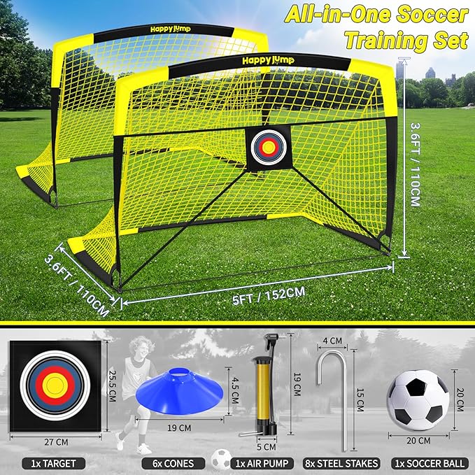 Soccer Goal Pop Up Foldable Soccer Net for Backyard 7x5FT,5x3.6FT,4x3FT,3x2.2FT