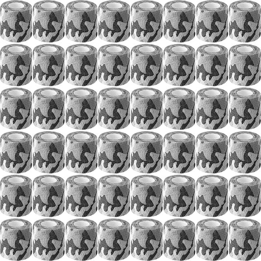 Treela 48 Pack Self Adhesive Wrap Bandage Bulk, 2 Inches x 5 Yards Self Adherent Cohesive Bandage Elastic Athletic Tape Breathable Wound Tape for Stretch Athletic Sports Wrist Ankle(Black Camo)