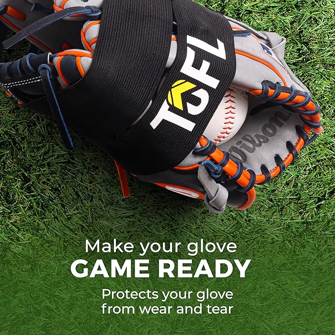 TOFL Baseball Glove Wrap | Premium Elastic Band for Perfect Glove Shape, Break-in & Maintenance | Shape Locker for Men’s & Women’s Softball, Adult & Youth Baseball Mitts, Fits Big & Small Sizes