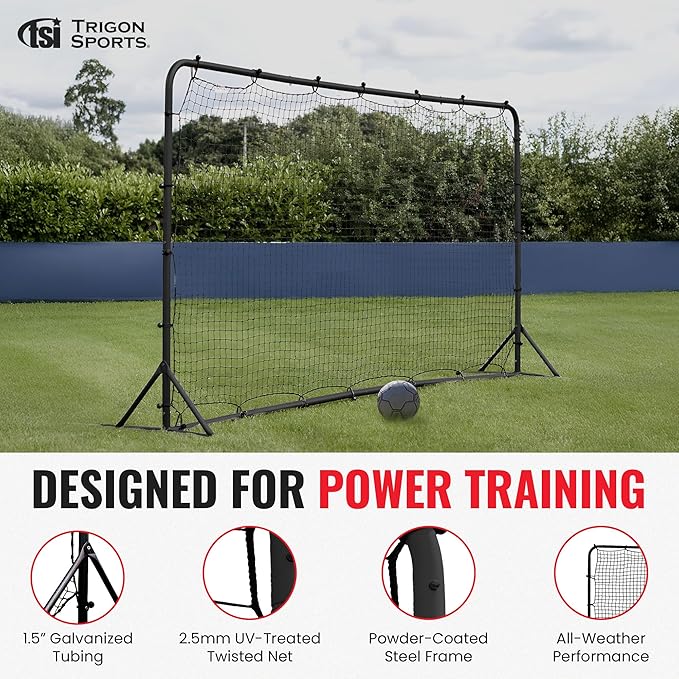 Trigon Sports Soccer Rebounder Net, 6’ x 12’ Bounce Back Net Soccer Goals for Backyard, Easy Setup, Kick Back Trainer for Passing, Ball Control & Volley Practice for Kids, Teens & Adults