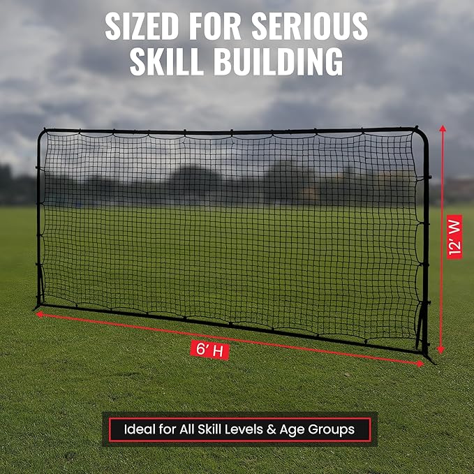 Trigon Sports Soccer Rebounder Net, 6’ x 12’ Bounce Back Net Soccer Goals for Backyard, Easy Setup, Kick Back Trainer for Passing, Ball Control & Volley Practice for Kids, Teens & Adults