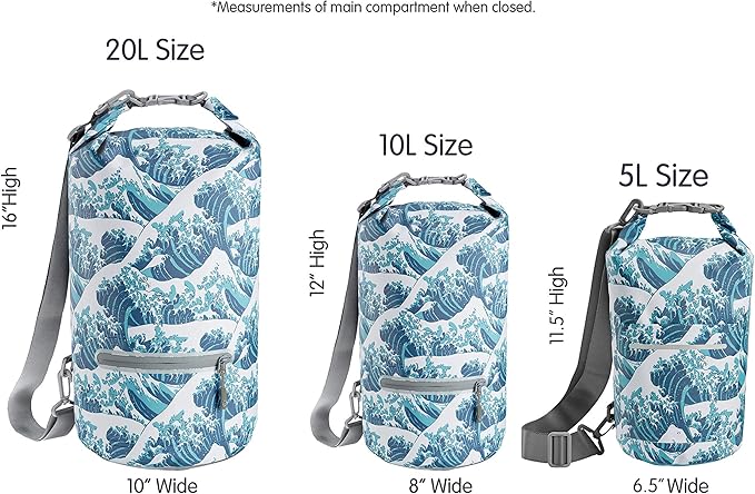 Skog Å Kust DrySak - Roll Top Waterproof Bag for Travel & Outdoors - 5, 10 & 20 Liter sizes