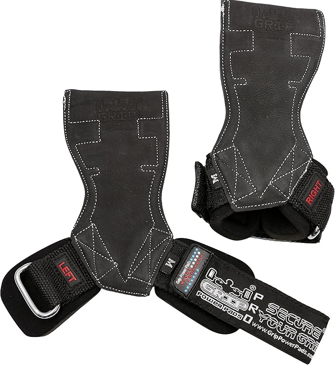 Lifting Grips PRO Weight Gloves Heavy Duty Barbell Gymnastics Straps Alternative to Power Hooks Deadlifts Adjustable Neoprene Padded Wrist Wrap