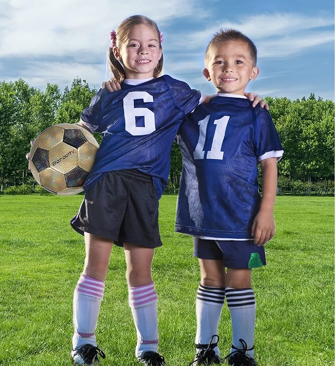 Soccer Ball - Premium Boy and Girl Official Match Ball with Cool Reflective Iridescent Rainbow Hex Pattern, Durable, Indoor, Outdoor, Training, Practice, Playtime and Games