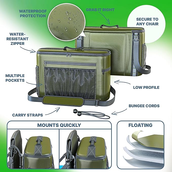 Skywin Kayak Cooler Behind Seat, Waterproof Cooler for Kayaking, Compatible with Lawn Chair Style Seats, Stores Drinks and Keeps Them Cool All Day