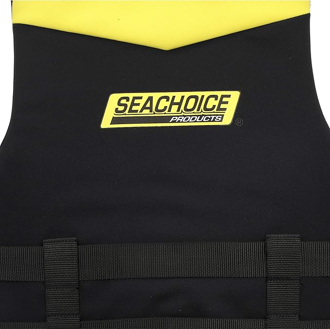 Seachoice Neoprene Multi-Sport Vest, Yellow/Black, Medium Size, Fits 36-40 in. Chest, Coast Guard Type III