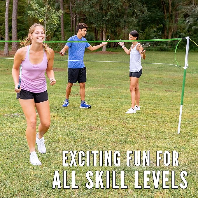 Franklin Sports Badminton Racket + Birdie Set - Replacement Badminton Equipment for Kids + Adults - 2 Player - 4 Player Badminton Racket Sets