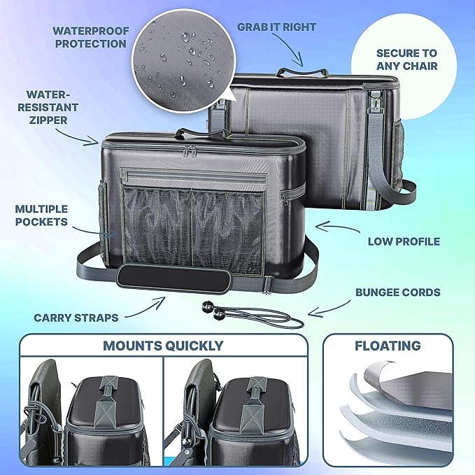 Skywin Kayak Cooler Behind Seat, Waterproof Cooler for Kayaking, Compatible with Lawn Chair Style Seats, Stores Drinks and Keeps Them Cool All Day