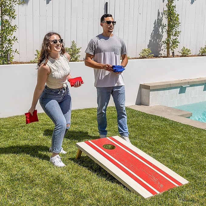 GoSports Portable Cornhole Sets, 8 Styles – Choose 4 x 2 ft or 3 x 2 ft - Boards Include 8 Bean Bags, Travel Case, and Game Rules