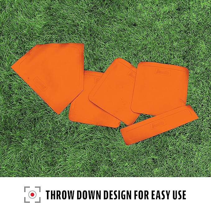 Franklin Sports MLB Throw Down Baseball Bases with Home Plate + Pitcher's Rubber - Backyard Rubber Base Set Perfect for Baseball, Teeball + Kickball