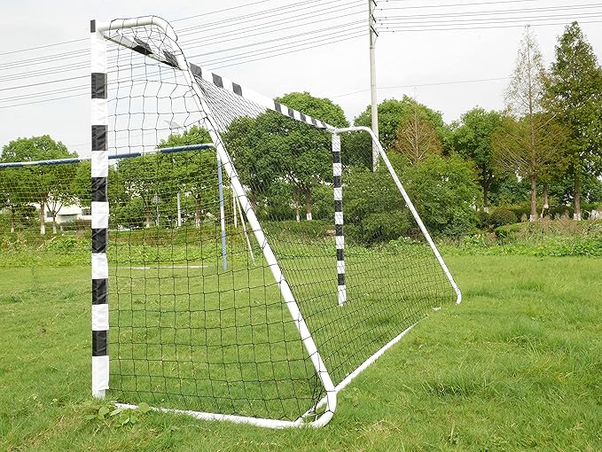 Vallerta® Signature Series Steel Frame Soccer Goal with Checkered Goal Frame Posts for Youth Practice and Training.