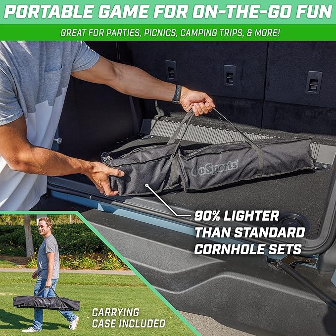 GoSports Portable Cornhole Game Sets – Premium Outdoor Lawn or Beach Toss Game for Kids and Adults