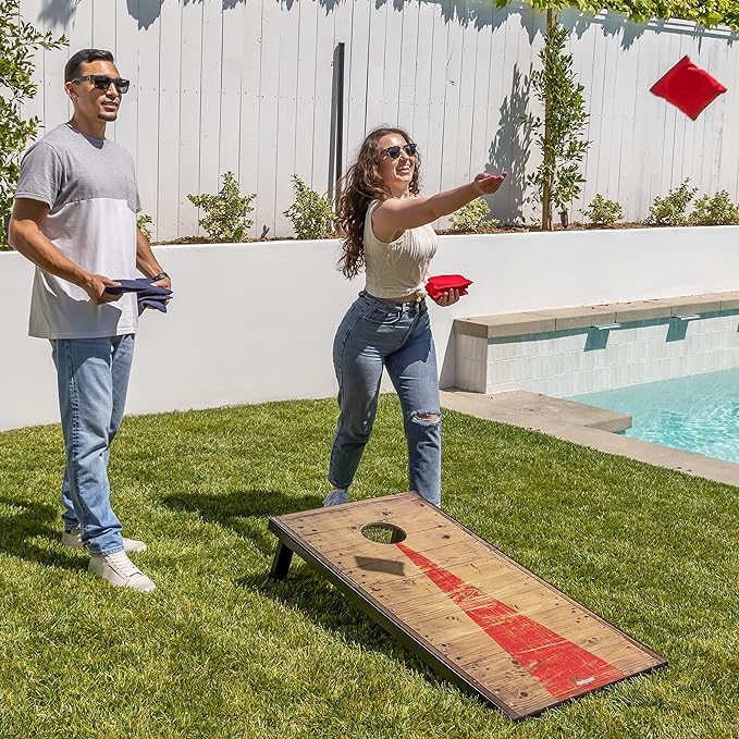 GoSports Portable Cornhole Sets, 8 Styles – Choose 4 x 2 ft or 3 x 2 ft - Boards Include 8 Bean Bags, Travel Case, and Game Rules