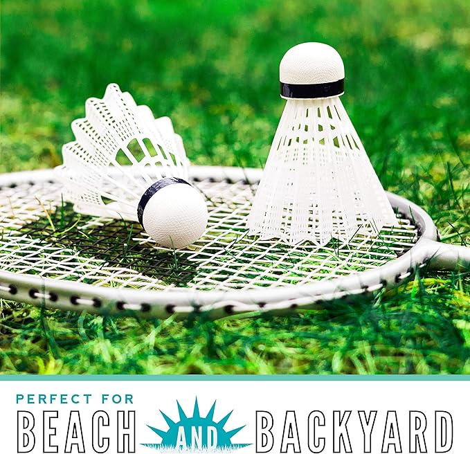 Franklin Sports Badminton Racket + Birdie Set - Replacement Badminton Equipment for Kids + Adults - 2 Player - 4 Player Badminton Racket Sets