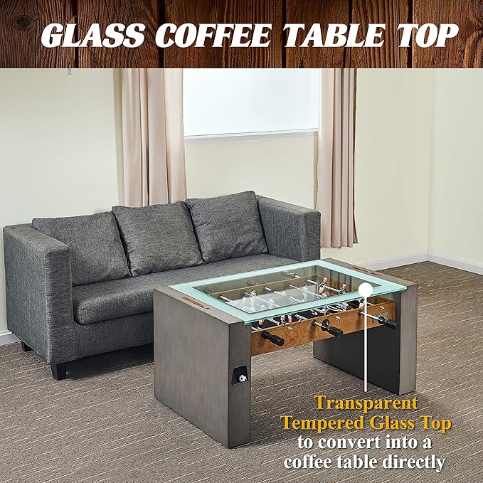 Barrington Foosball Multiple Styles Soccer Foosball Tables, Durable & Stylish Designs with Tabletop Sports Soccer Balls, Perfect for Family Game Rooms