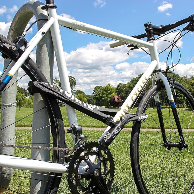 Kryptonite Keeper 712 Combo Bike Chain Lock, 4 Feet Long 7mm Steel Chain Heavy Duty Anti-Theft Bicycle Chain Lock, 4-Digit Resettable Combination Lock for E-Bike Scooter Road Mountain Bikes