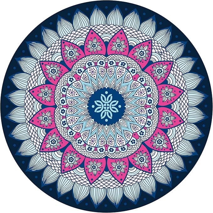 Pilates Mat Round Oversize Yoga Mat Suede Rubber Non-Slip Dia 140cm Exercise Mat Meditation Mat Workout Mat for Home Outdoor