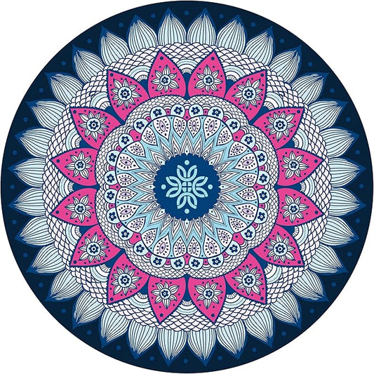 Pilates Mat Round Oversize Yoga Mat Suede Rubber Non-Slip Dia 140cm Exercise Mat Meditation Mat Workout Mat for Home Outdoor