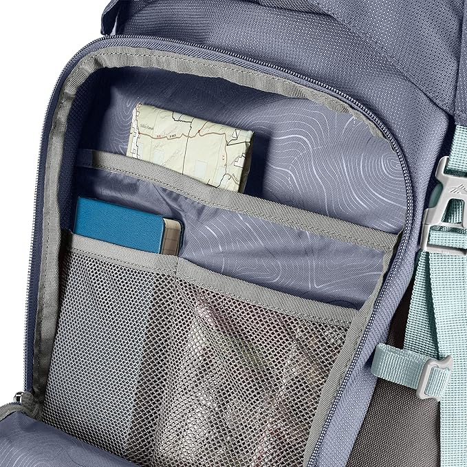 High Sierra Pathway Internal Frame Hiking Backpack, Grey Blue/Mercury/Blue Haze, 70L